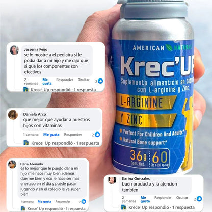 Krec’Up: L-Arginina + Zinc para el Crecimiento Natural