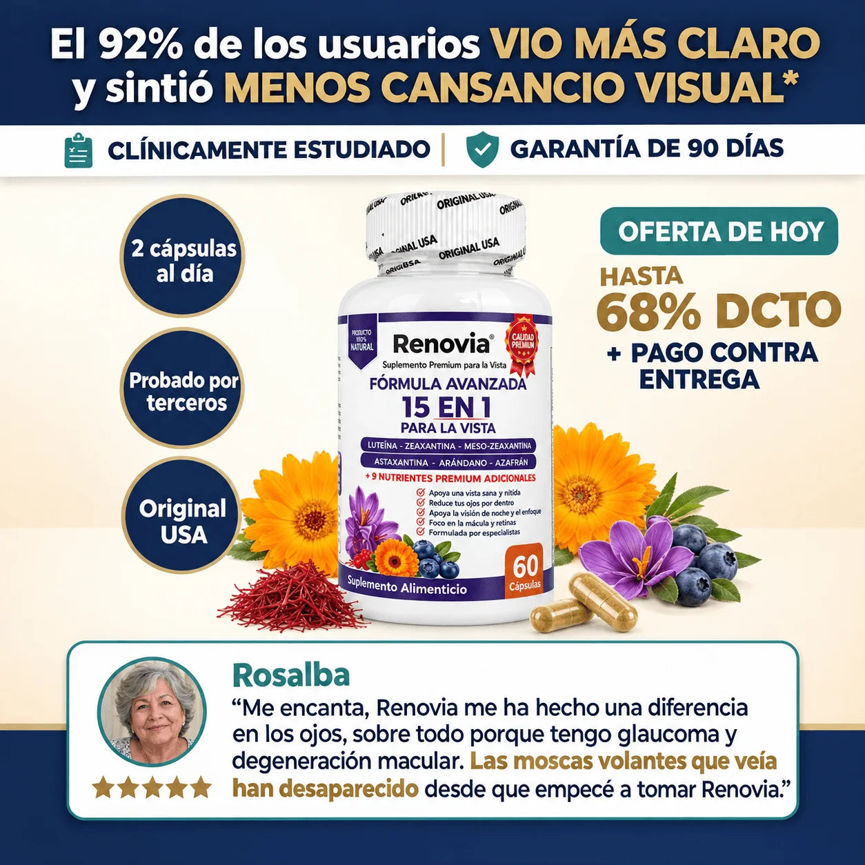 Renovia Fórmula Avanzada 15 en 1 para la Vista