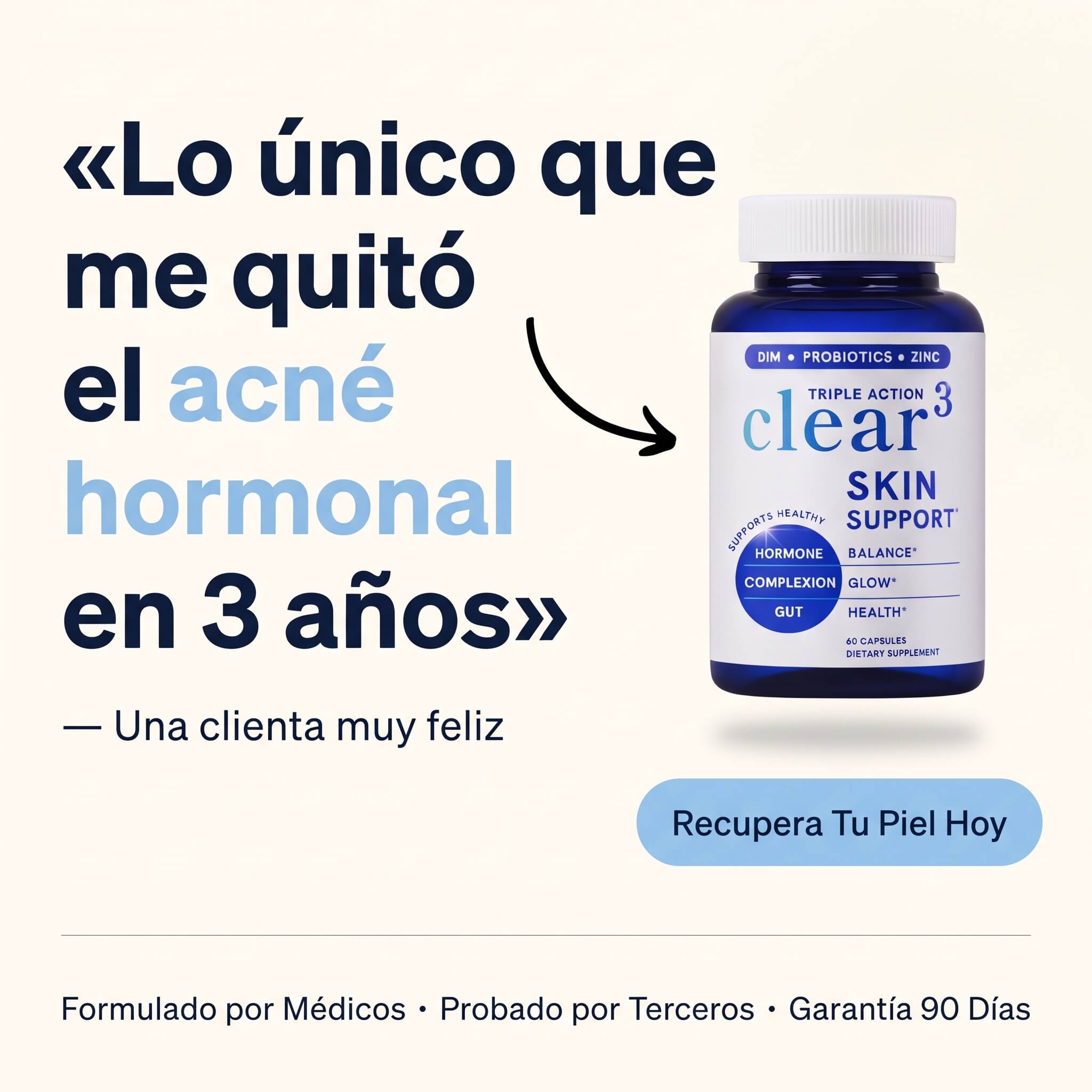 Suplemento Anti-Acné Hormonal — Clear Skin 3