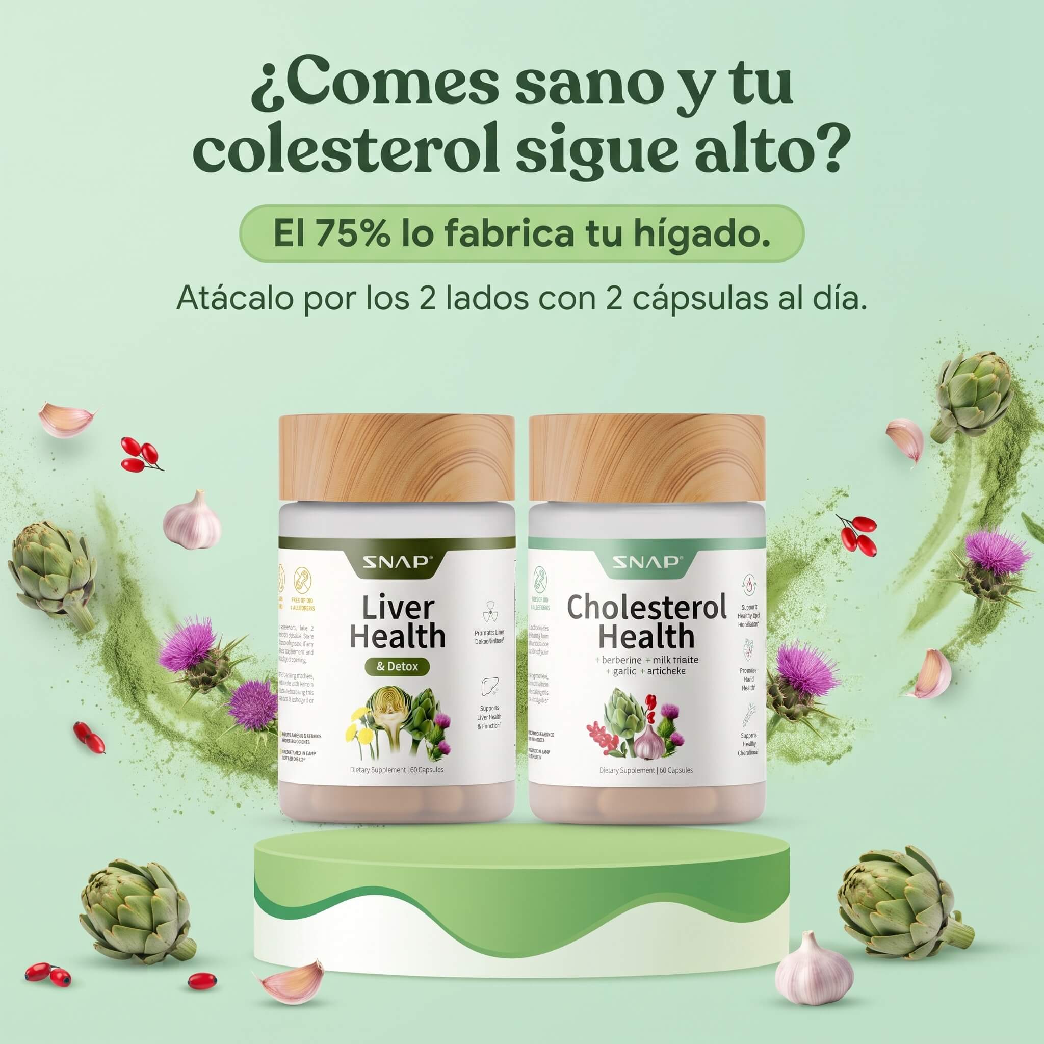 Combo 2 Frascos: Cholesterol Health + Liver Health GRATIS
