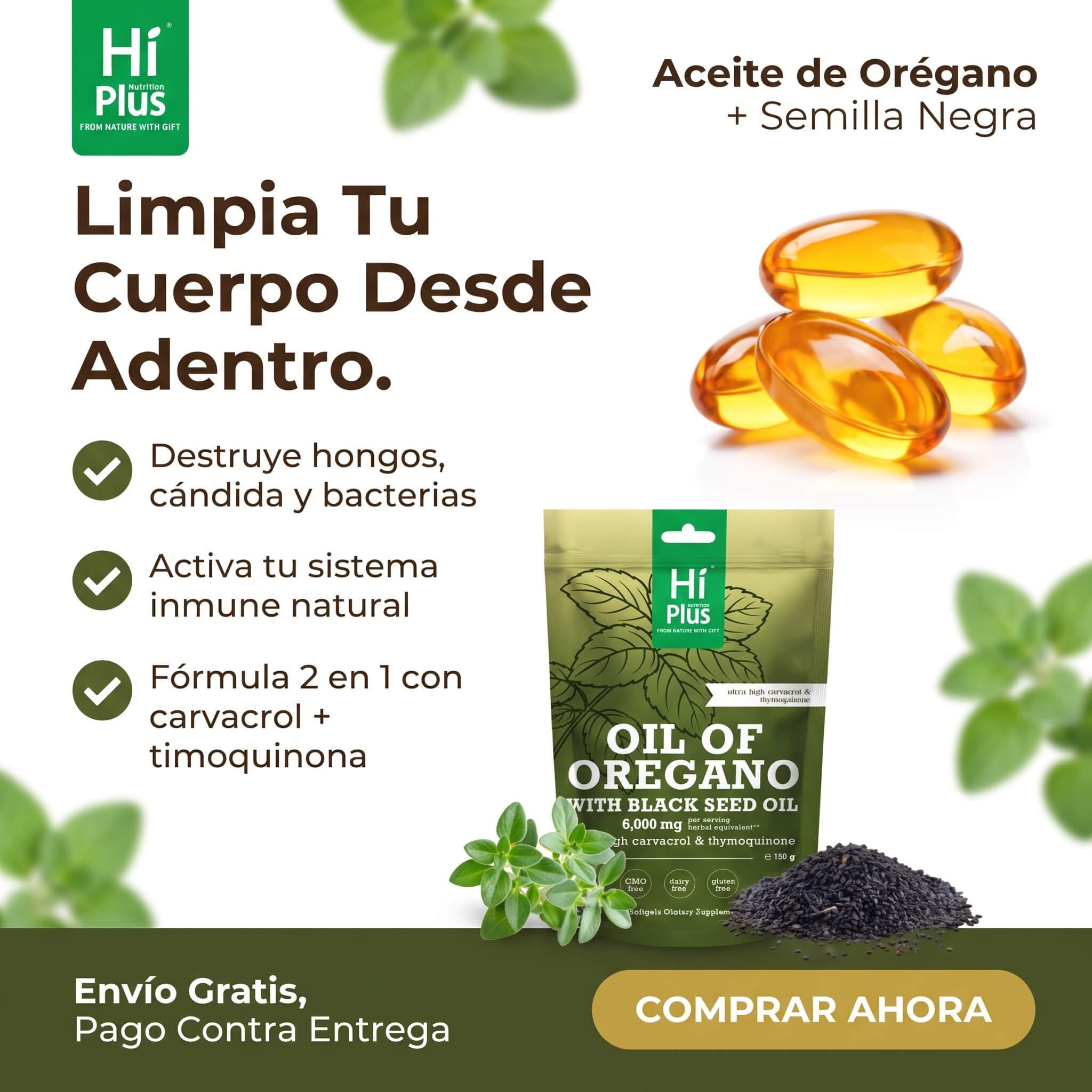 Aceite de Orégano + Semilla Negra — Hi Plus Nutrition