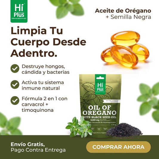 Aceite de Orégano + Semilla Negra — Hi Plus Nutrition