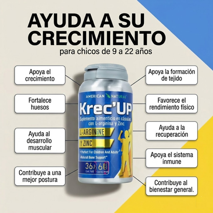 Krec’Up: L-Arginina + Zinc para el Crecimiento Natural