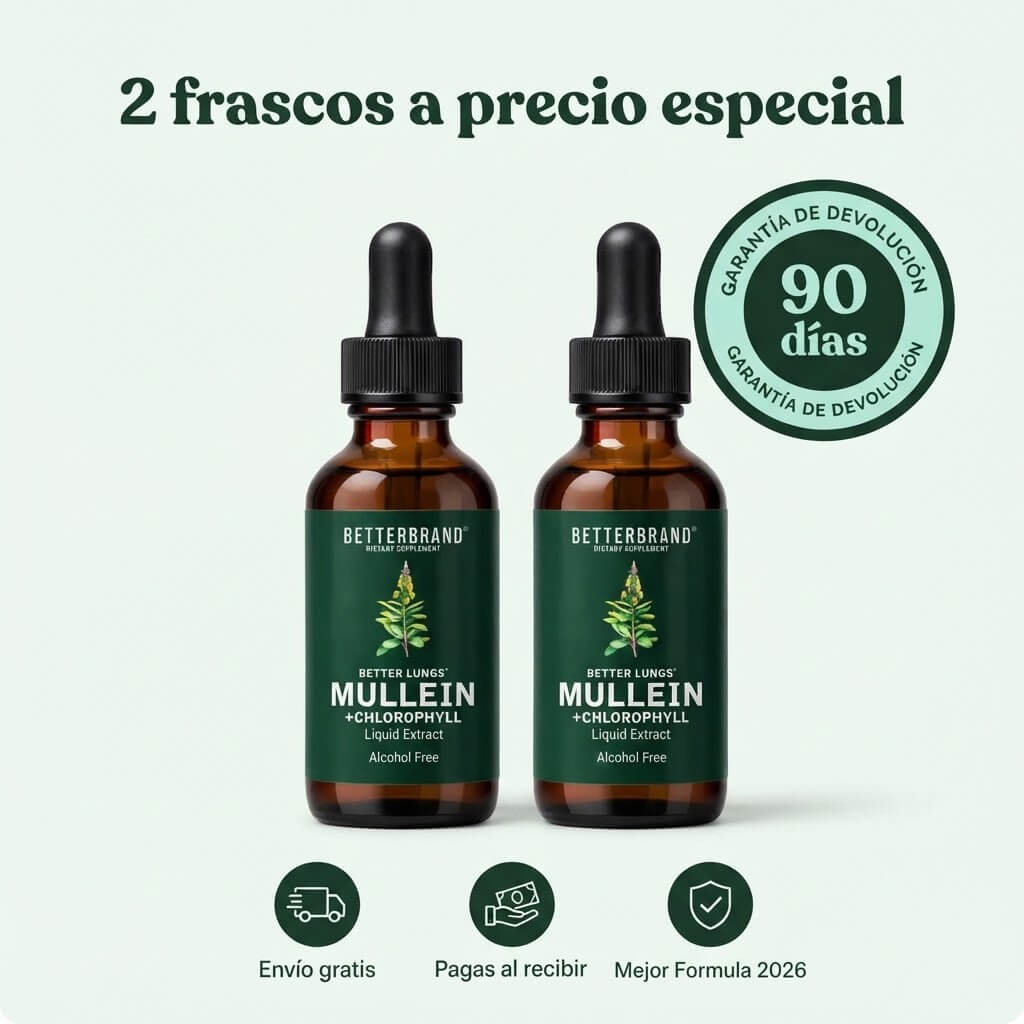 BetterLungs® Gotas de Gordolobo + Clorofila – 60 ml