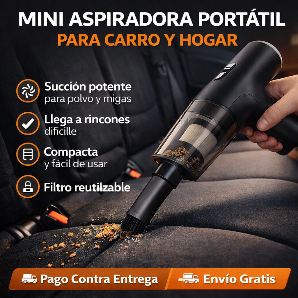 Aspiradora Portátil de Alta Succión para Carro